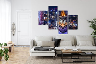 Ljuddämpande tavla - Warsaw panorama at night