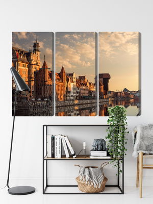 Ljuddämpande tavla - The port of gdansk at sunset