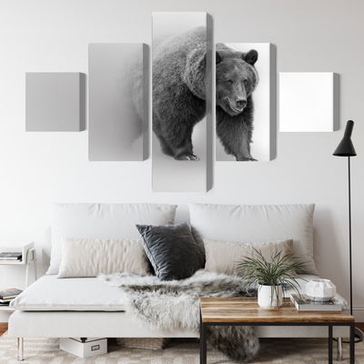 Ljuddämpande tavla - Bear in the fog 3d