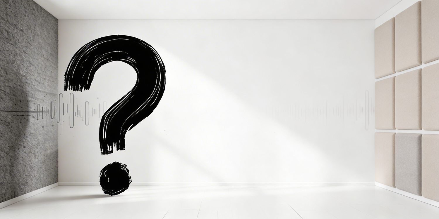 Skillnaden mellan ljudisolering och ljudabsorbering illustrerad i rum med akustikpaneler