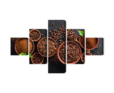 Ljuddämpande tavla - Ground coffee and beans