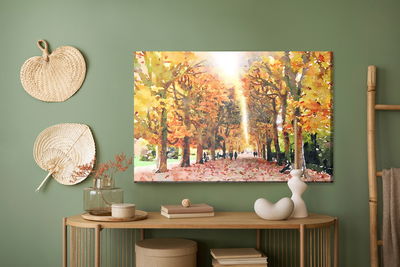 Ljuddämpande tavla - Autumn forest painted