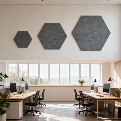 Ljudabsorbering till vägg - PES hexagon wall