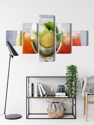 Ljuddämpande tavla - Set of summer cocktails