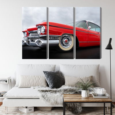 Ljuddämpande tavla - A red car from the 1950s