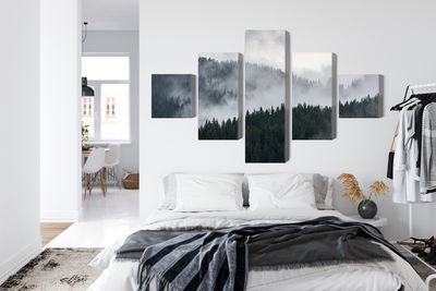 Ljuddämpande tavla - Misty 3d forest landscape