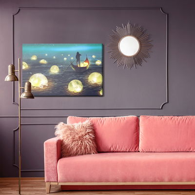 Ljuddämpande tavla - Fishing for moons at sea