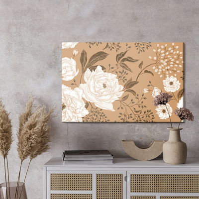 Ljuddämpande tavla - Peonies and leaves