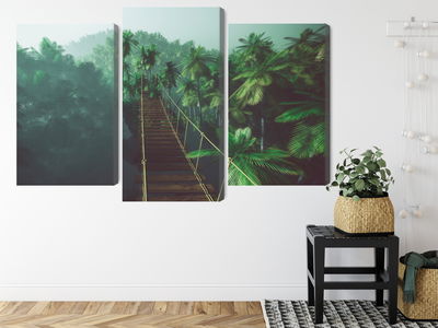 Ljuddämpande tavla - Rope bridge in the jungle 3d