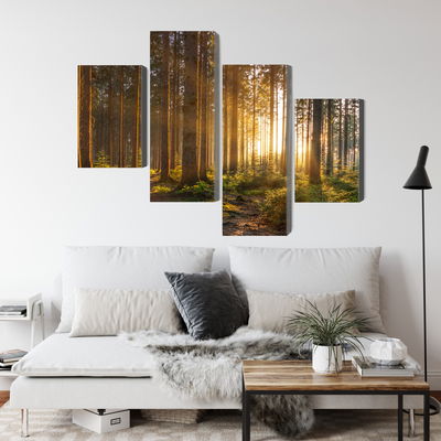 Ljuddämpande tavla - Sunset in the forest