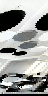 Ljudabsorbering till tak - PES circle ceiling
