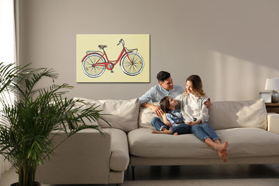 Ljuddämpande tavla - Drawn bicycle in retro style