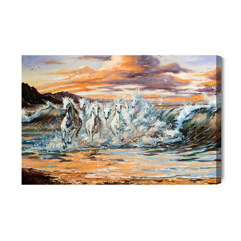 Ljuddämpande tavla - Horses at the seaside