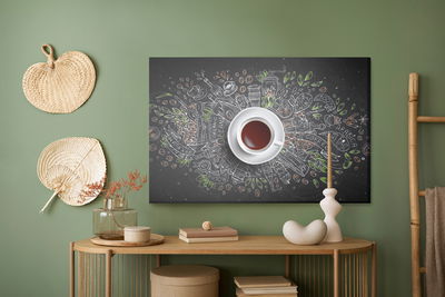 Ljuddämpande tavla - Top view of coffee