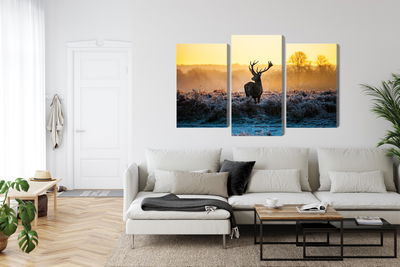 Ljuddämpande tavla - Deer in the rut in 3d