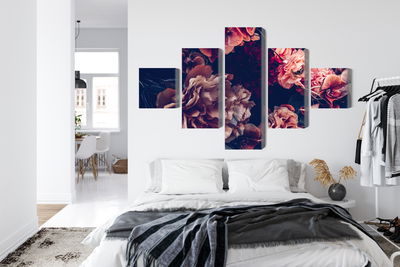 Ljuddämpande tavla - Colorful flowers in a retro