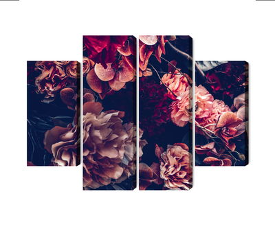 Ljuddämpande tavla - Colorful flowers in a retro