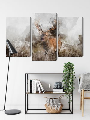 Ljuddämpande tavla - A deer painted with 3d