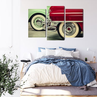 Ljuddämpande tavla - Stylish vintage car wheels