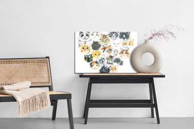 Ljuddämpande tavla - Heart of cats