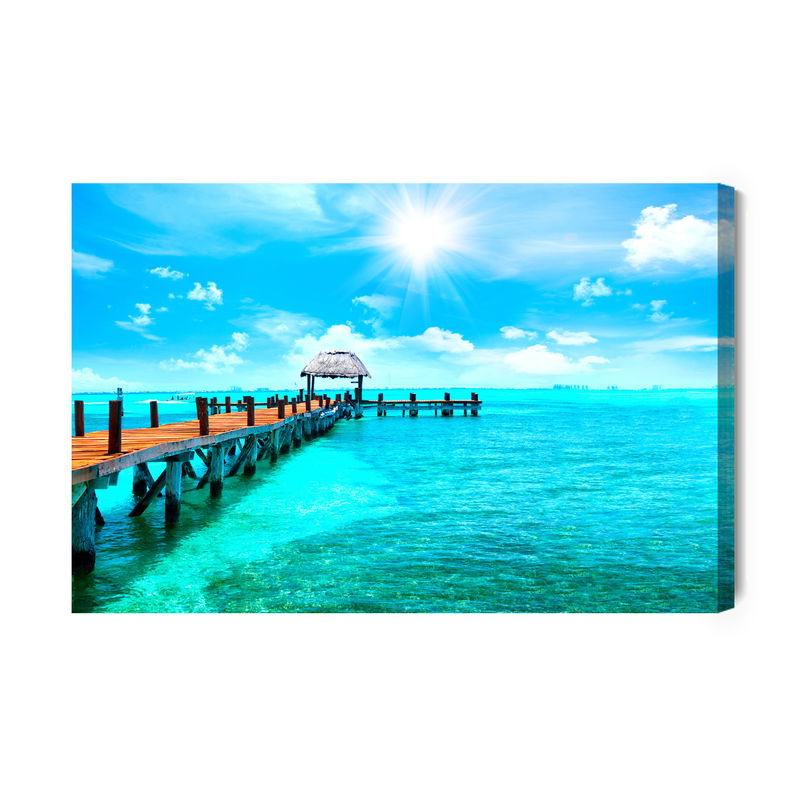 Ljuddämpande tavla - A pier in the caribbean sea