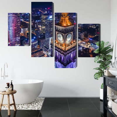 Ljuddämpande tavla - Warsaw panorama at night