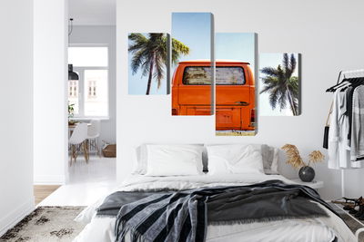 Ljuddämpande tavla - Retro car between palm trees