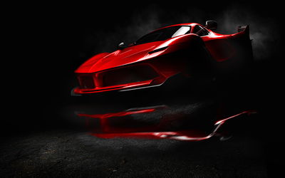 Ljuddämpande tavla - Red sports car 3d