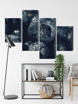 Ljuddämpande tavla - Blueberries close up 3d