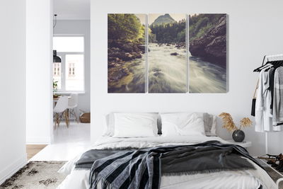 Ljuddämpande tavla - Mountain river in the forest