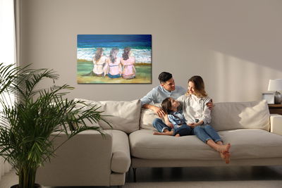 Ljuddämpande tavla - Three women at the seaside