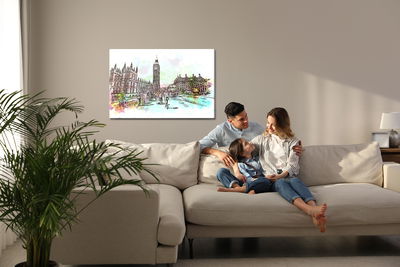 Ljuddämpande tavla - London street painted