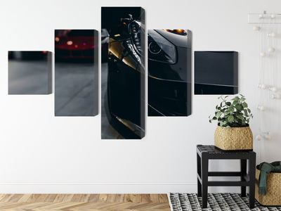 Ljuddämpande tavla - Front of a black sports car