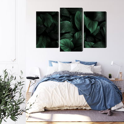 Ljuddämpande tavla - Green leaves on a macro scale