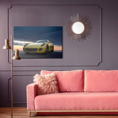 Ljuddämpande tavla - Sports car and clouds