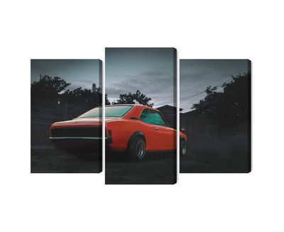 Ljuddämpande tavla - Orange retro car