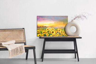 Ljuddämpande tavla - A landscape with sunflowers