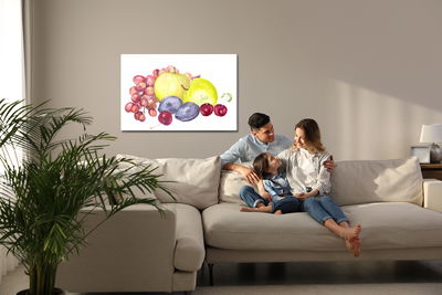 Ljuddämpande tavla - Summer fruit painted