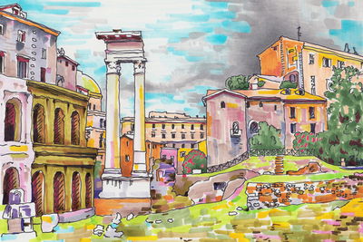 Ljuddämpande tavla - Colors of Rome