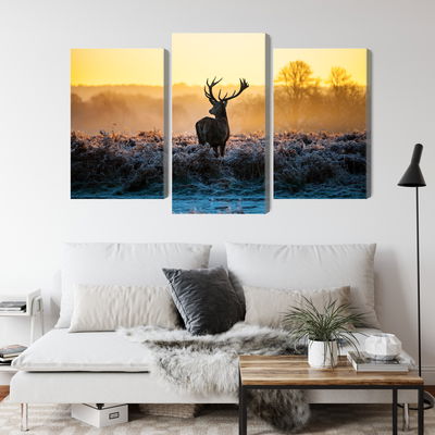 Ljuddämpande tavla - Deer in the rut in 3d