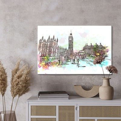 Ljuddämpande tavla - London street painted