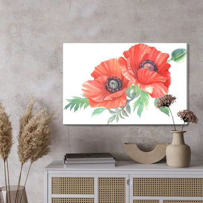 Ljuddämpande tavla - Red poppies painted