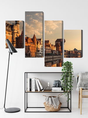 Ljuddämpande tavla - The port of gdansk at sunset