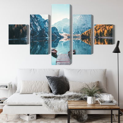 Ljuddämpande tavla - Lake braies in the italian