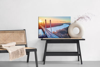 Ljuddämpande tavla - Bridge in Warsaw at sunset