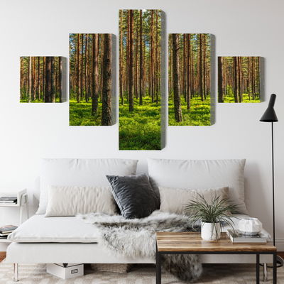 Ljuddämpande tavla - 3d pine forest