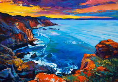 Ljuddämpande tavla - Sea and cliffs