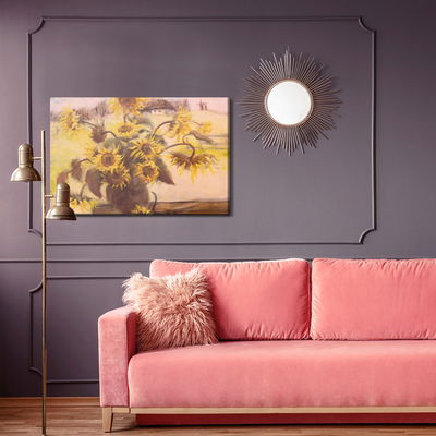 Ljuddämpande tavla - Sunflowers in a vase as