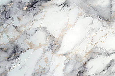 Elegant marble stone – motivvy. Grå, svarta och varmt beige ådror löper över en vit, tryckt marmoryta med mjuka skiftningar.