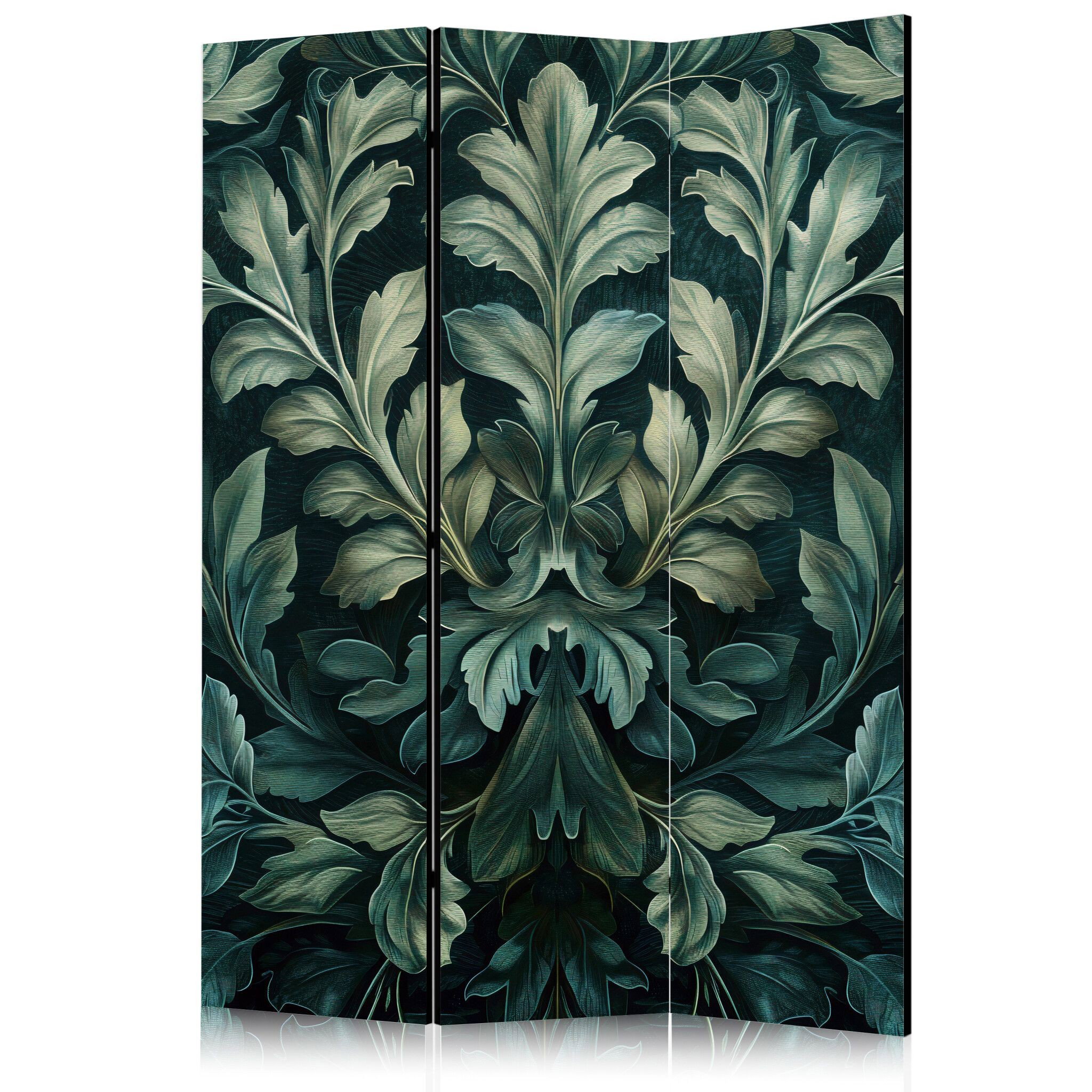 3-delad ljuddämpande rumsavdelare – Dark Green (135x172cm)